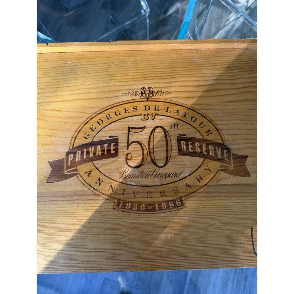 Beaulieu Vineyard BV Georges de Latour 50th Anniversary Wood Wine Crate Box Napa